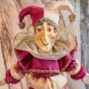 Vintage 1980's Collectible - Artist Wayne Kleski - Jester Ornament - 10" Tall